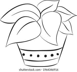 Home flower vector graphics black and white