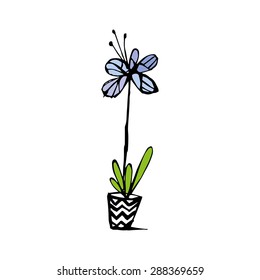 Home flower vector illustration