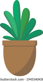 Home flowers. Flowers in pots. Flat design.