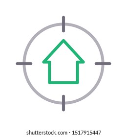 home focus colour line vector icon