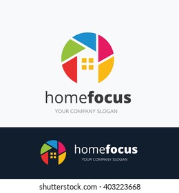 Home focus, Real estate Logo Template