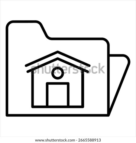 Home Folder Outline Icon Illustration Vector