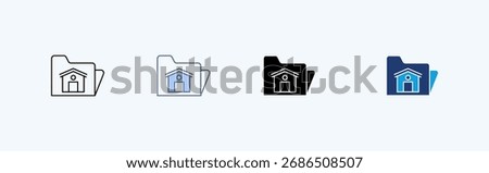 Home Folder Outline Icon Illustration Vector