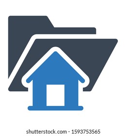 home folder vector glyph color icon 