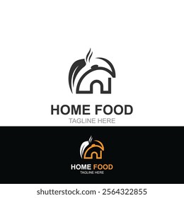 Home Food Creative idea of logo. Home Cooking, home food logotype template