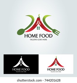 Home food logo design template. vector illustration