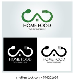 Home food logo design template. Vector illustration