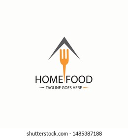 Home food logo. Fork logo. Vector illustration