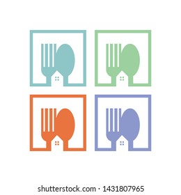 Home Food Restaurant Vector Logo Design
