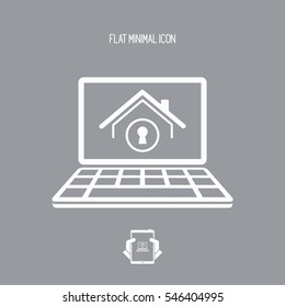 Home forbidden access - Vector icon for computer website or application