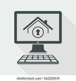 Home forbidden access - Vector icon for computer website or application