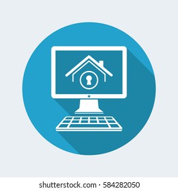 Home forbidden access - Vector icon for computer website or application