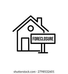 Home Foreclosure Notice Icon Containing Property Repossession Concept, Housing Market Theme, and Financial Distress Atmosphere