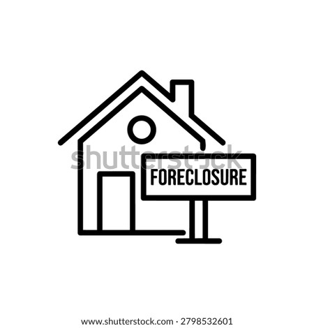 Home Foreclosure Notice Icon Containing Property Repossession Concept, Housing Market Theme, and Financial Distress Atmosphere
