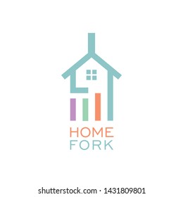 Home Fork Restaurant Vector Graphic Logo Design