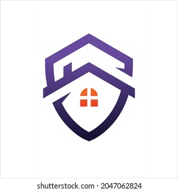 home formed shield logo vector design template