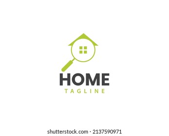 home found logo template, house and search concept