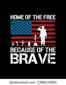 Home of the Free Because of the Brave, 4th Of July T-shirt, Independence day