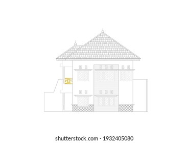 Home Front View Image, AutoCAD, Vektorgrafik.