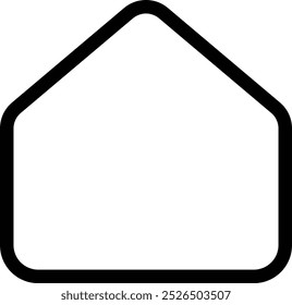 Home Full Black Outline Icon Isolated on White Background