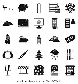 Home furnishing icons set. Simple set of 25 home furnishing vector icons for web isolated on white background