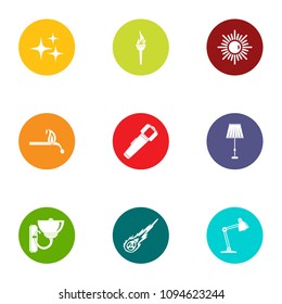 Home furnishings icons set. Flat set of 9 home furnishings vector icons for web isolated on white background