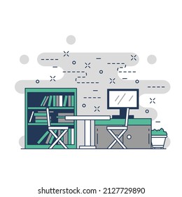 Home furniture concept website illustration design 2