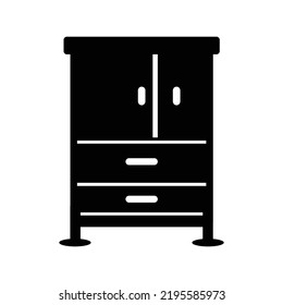 Home furniture cupboard cabinet icon | Black Vector illustration |