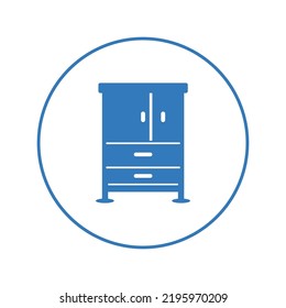 Home Furniture Cupboard Cabinet Icon | Circle Version Icon |