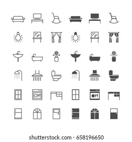 Home furniture icons, included normal and enable state.