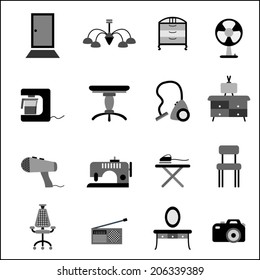 Home furniture icons set