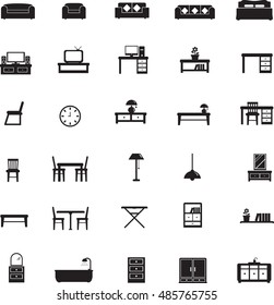 Home furniture icons set