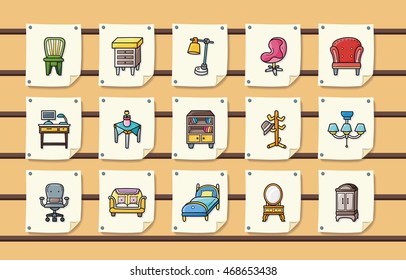 Home furniture icons set,eps10