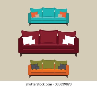 Home furniture. Interior design. Sofas 