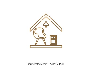 home furniture linear style logo design