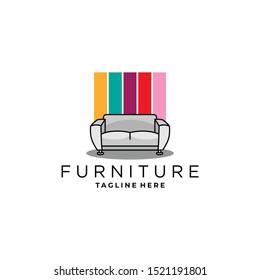 Home Furniture Logo Couch Logo Design Vector