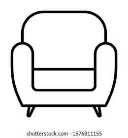 Home Furniture  Seat Comfortable Armchair Icon Vector