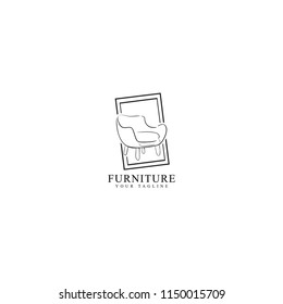 home furniture store, vector logo template