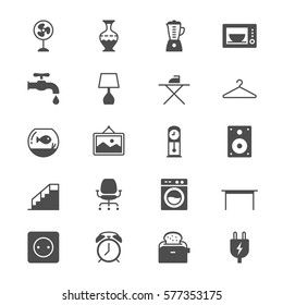Home furniture thin icons