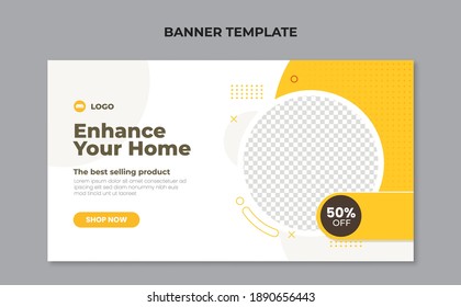 Home furniture web banner template