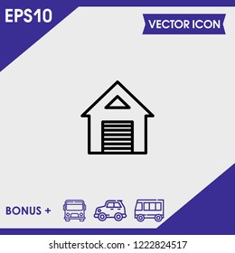 Home garage icon vector