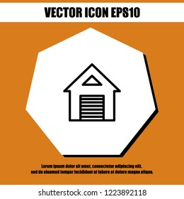 Home garage icon vector