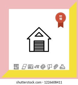 Home garage icon vector