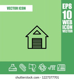 Home garage icon vector