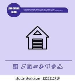 Home garage icon vector