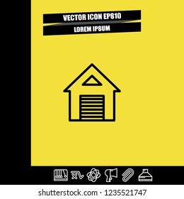 Home garage icon vector