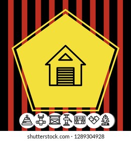 Home garage icon vector