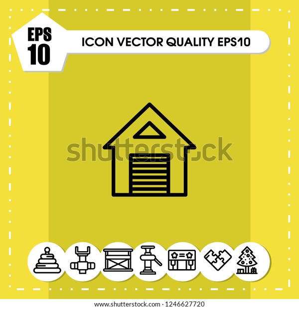 Home garage icon\
vector