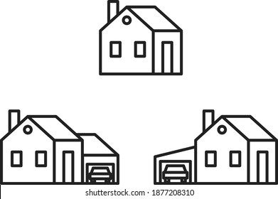 home with garage icon , vector illustration