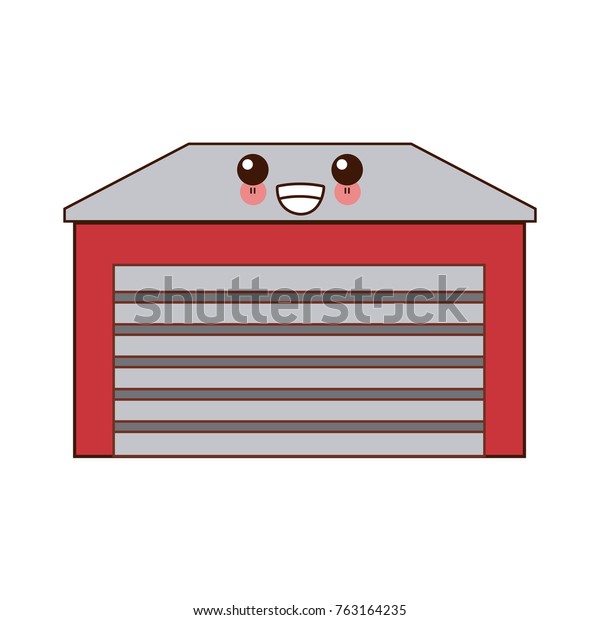 Home garage isolated\
cute kawaii cartoon